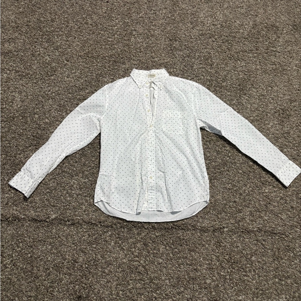 J. Crew Men's White and Black Patterned Shirt - Picture 4 of 11